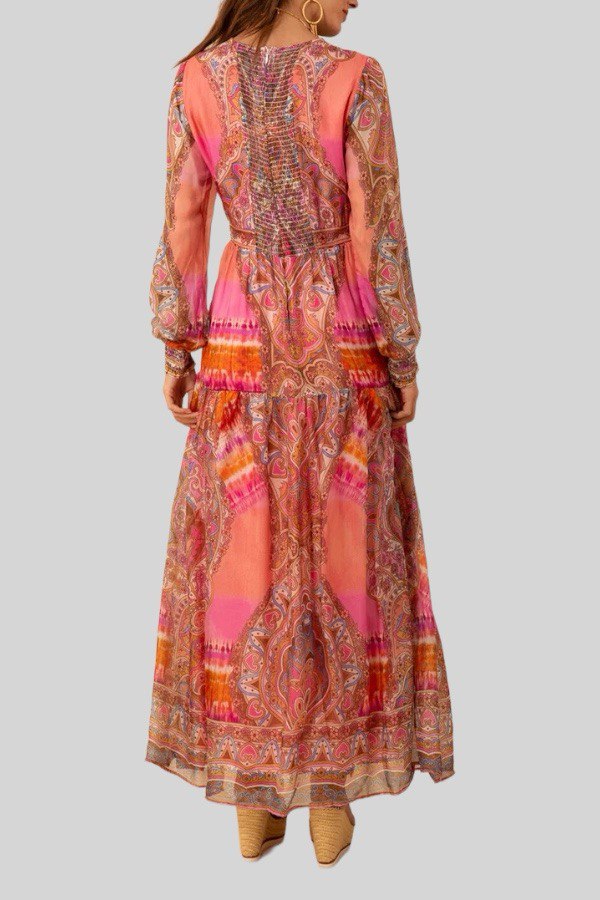 Abito lungo in chiffon