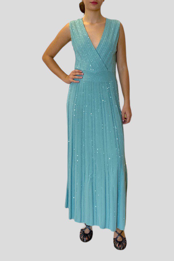 Oltre Vestito Lungo Abito Lurex Verde Abito In Lurex E Micro