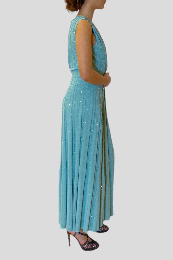 Vestito lungo elegante tiffany