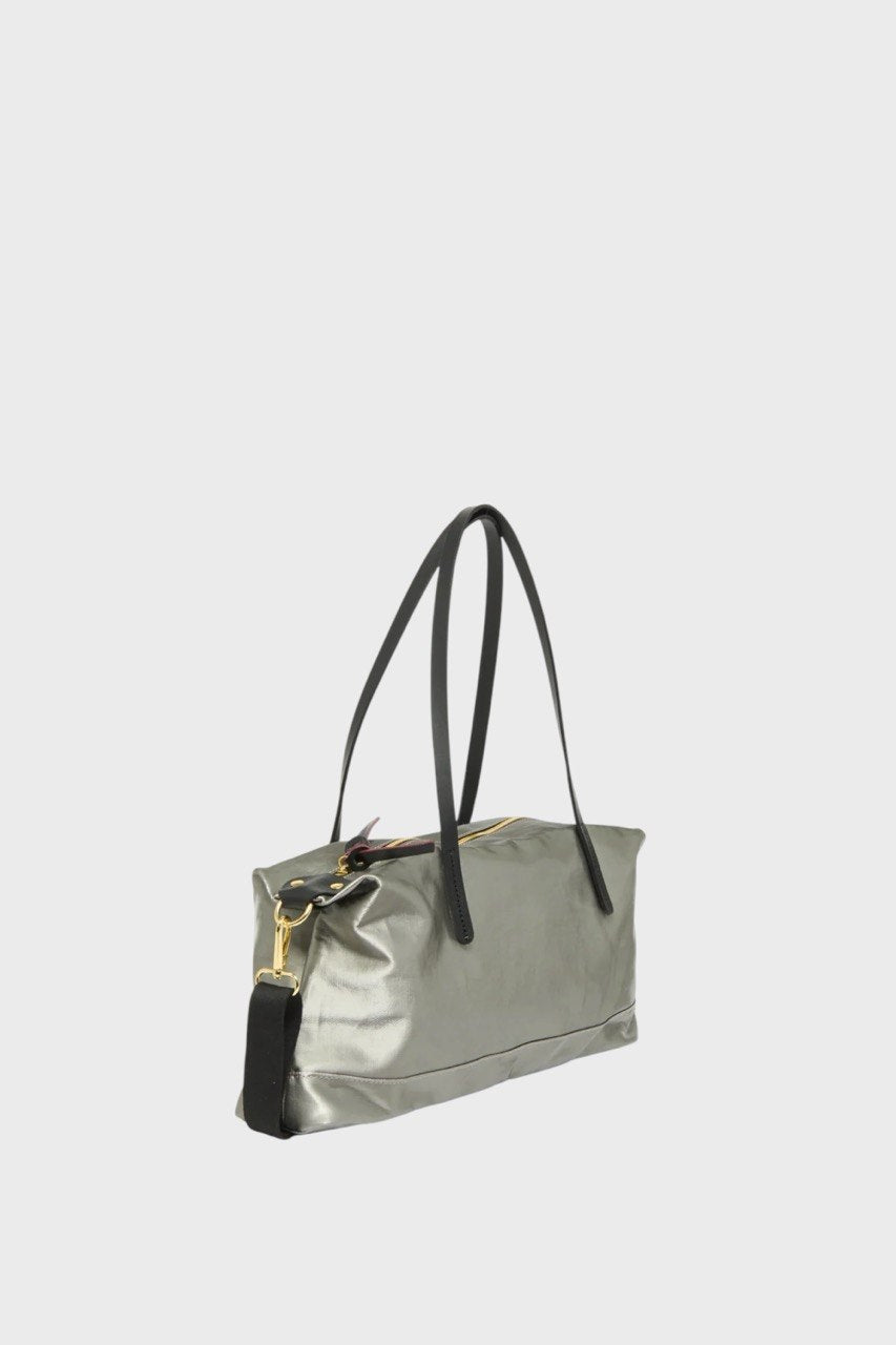 Borsa Baguette in Lino Laminato Silver