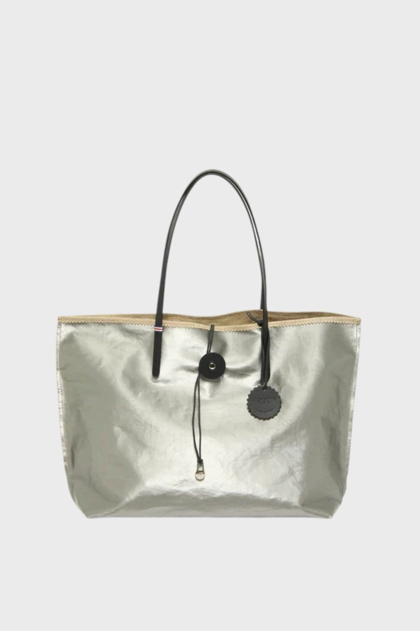 Borsa Secchiello Silver in Lino Laminato