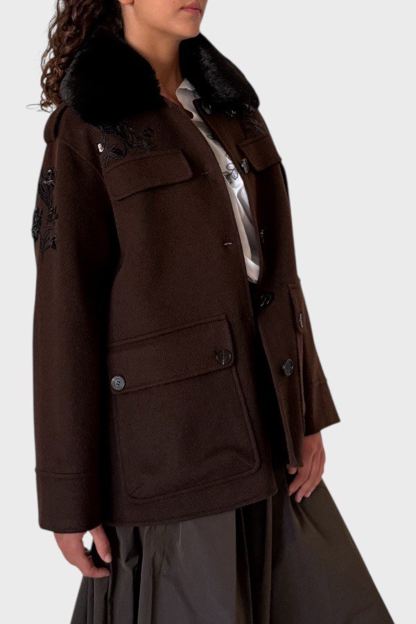 Giacca double con ricami e paillettes Ermanno 1