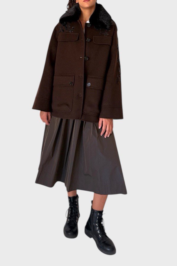 Giacca double con ricami e paillettes Ermanno