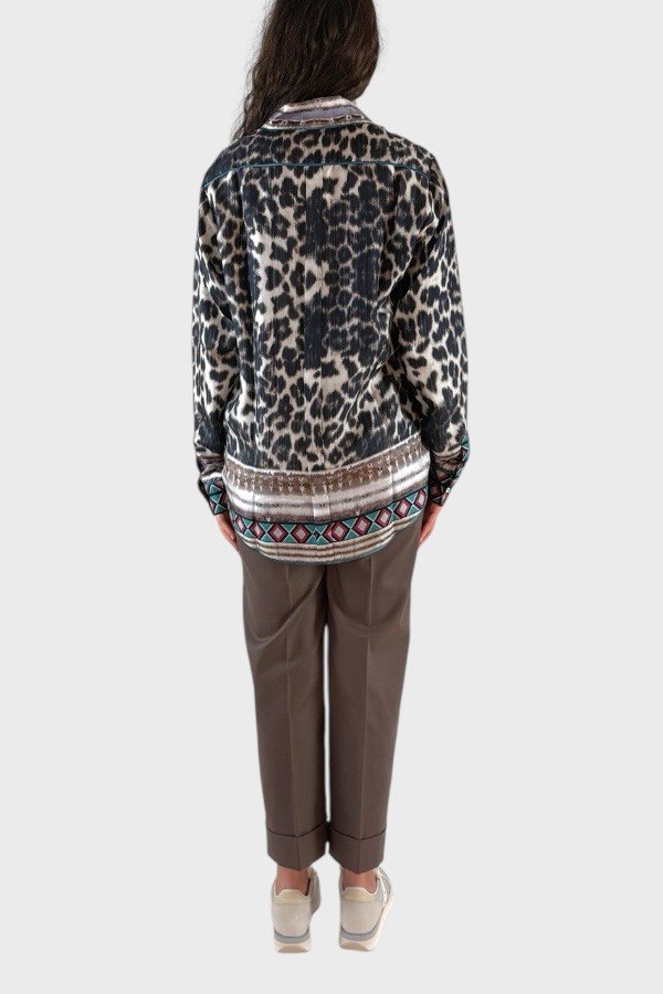 Camicia leopardata in seta
