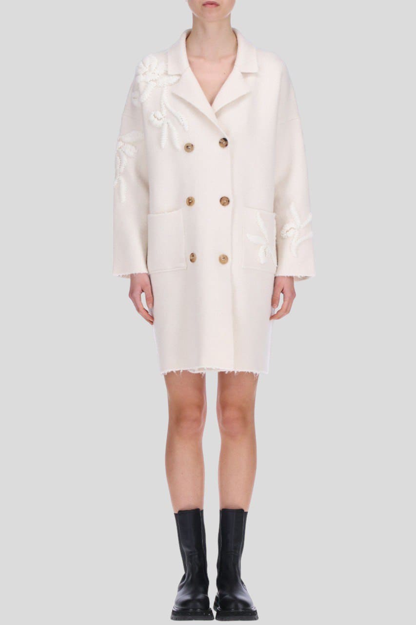 Cappotto doppiopetto Ermanno Firenze Panna 1