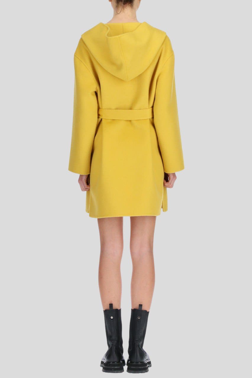 Cappotto Ermanno Firenze giallo con cappuccio