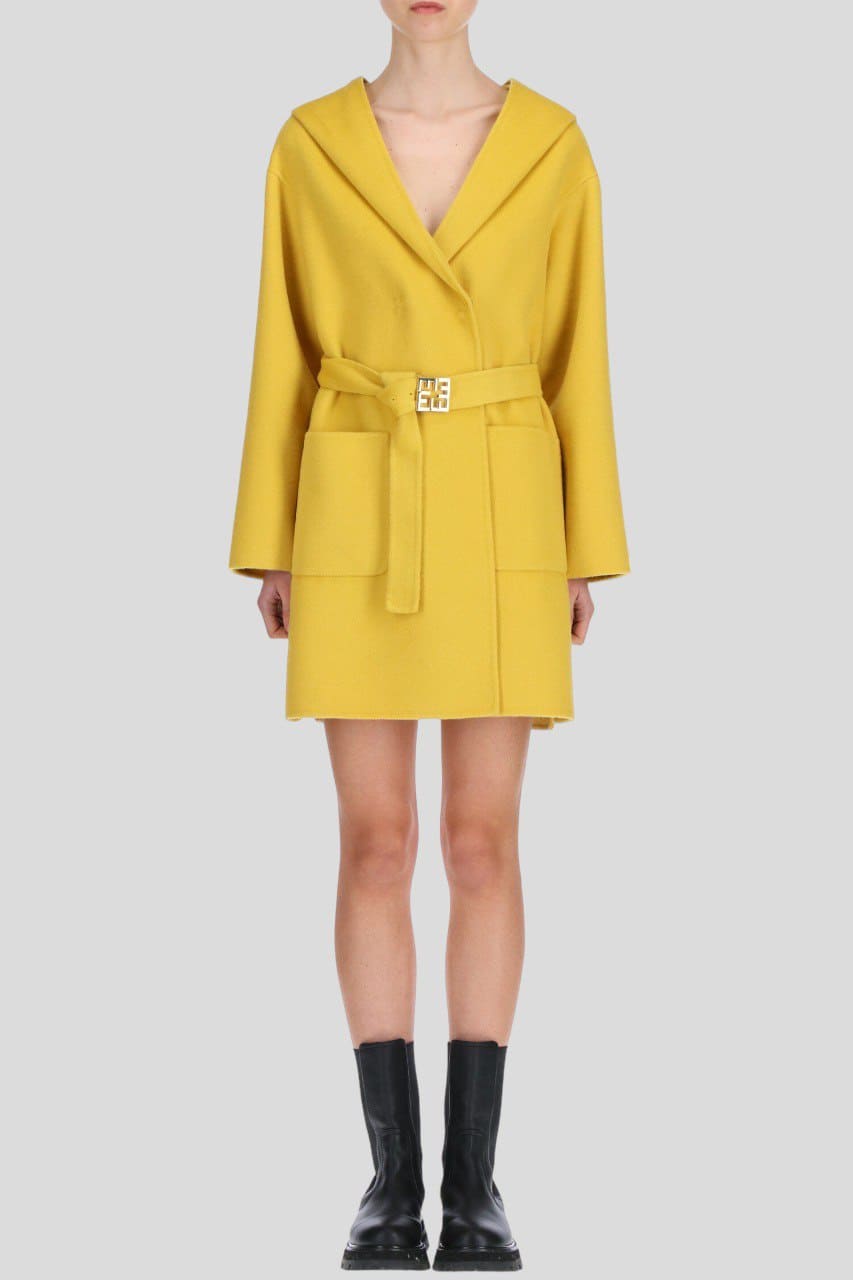 Cappotto Ermanno Firenze giallo con cappuccio