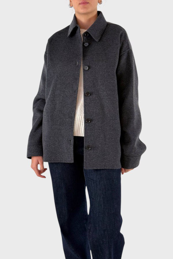 Giacca in lana double Aspesi Donna Antracite 1