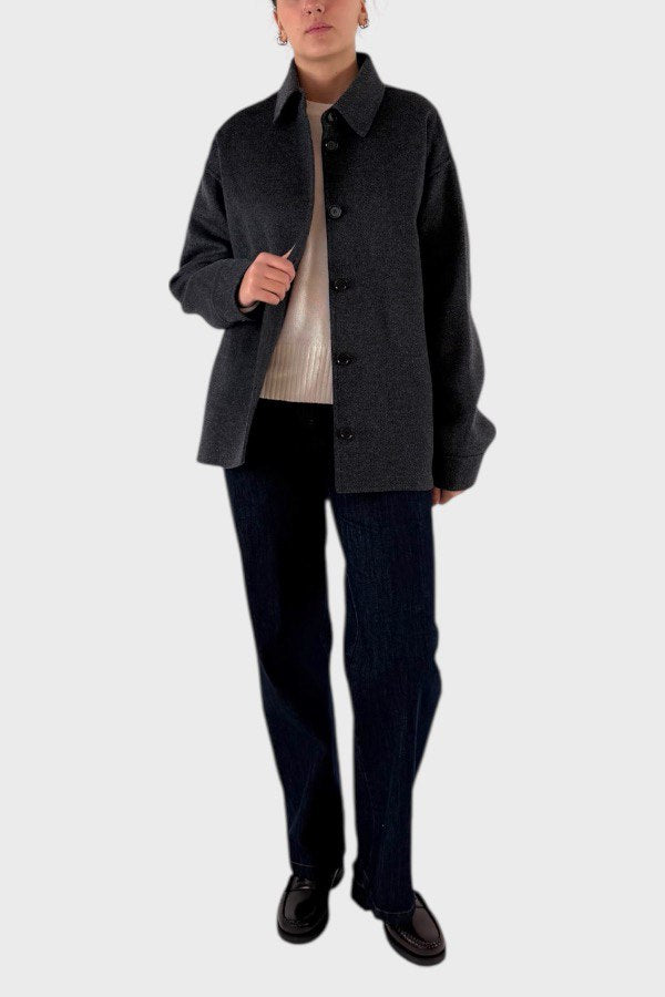Giacca in lana double Aspesi Donna Antracite