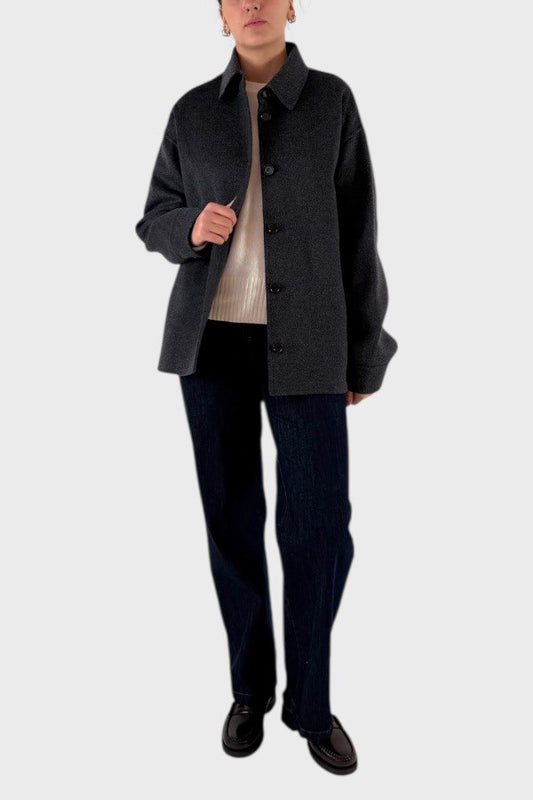 Giacca in lana double Aspesi Donna Antracite