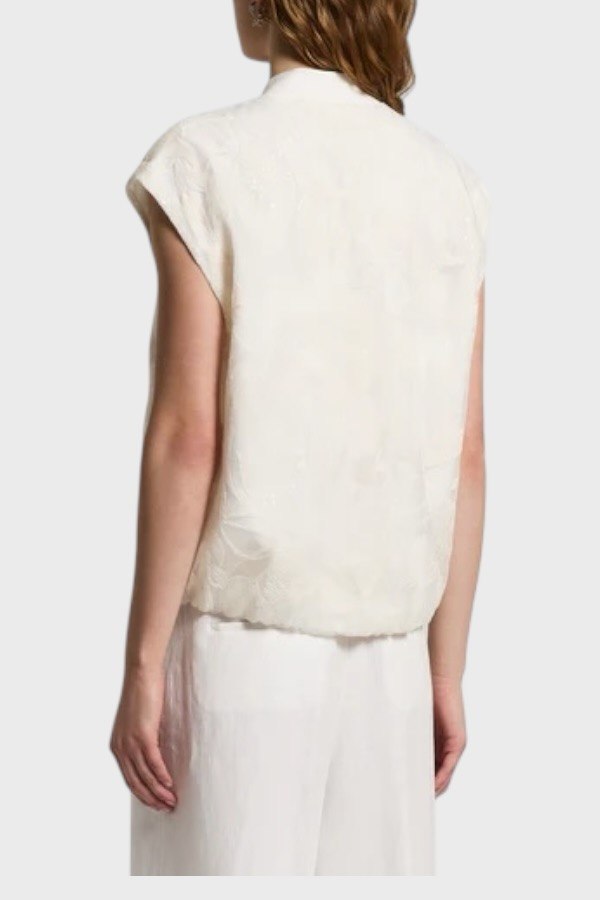 Gilet in tulle con ricamo