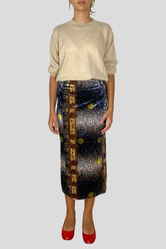 Gonna midi Pierre-Louis Mascia blu navy
