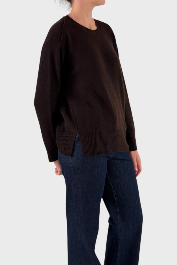 Maglione girocollo marrone Be You 1