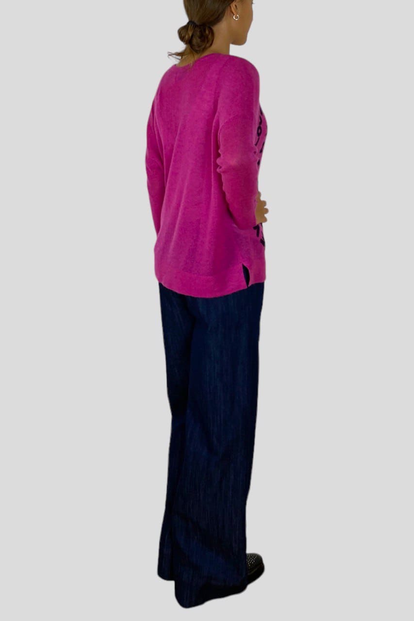 Maglia in cashmere motivo scritte