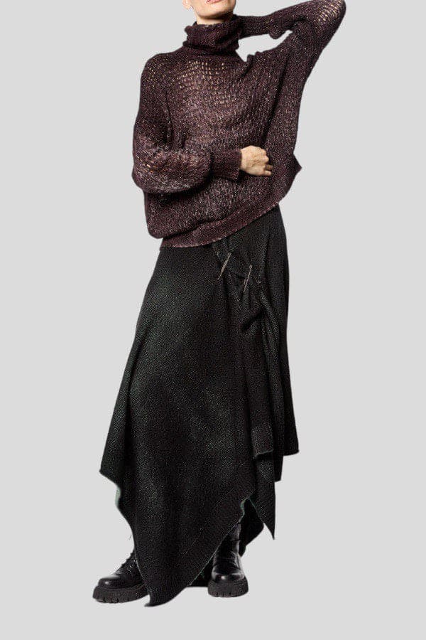 Maglione seta e cashmere collo alto