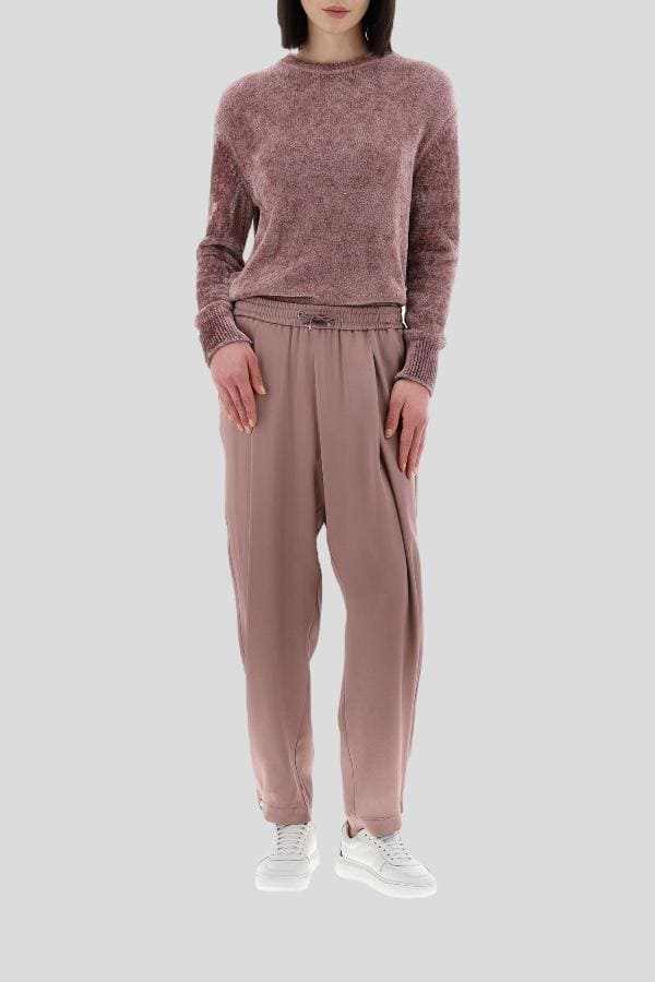 Pantaloni Herno in satin lilla