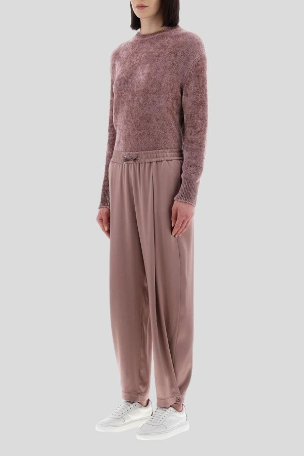 Pantaloni Herno in satin lilla 1