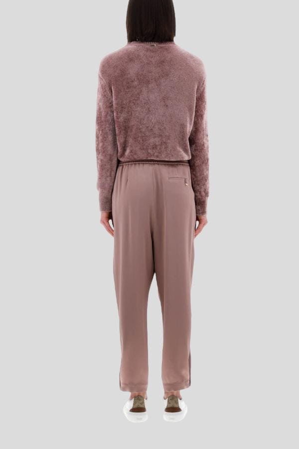 Pantaloni Herno in satin lilla 2