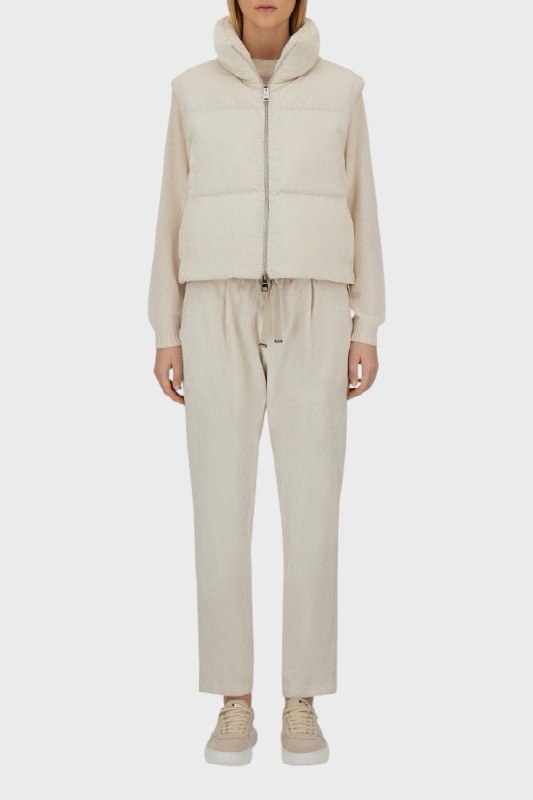 Pantaloni in velluto con coulisse Herno Donna 1