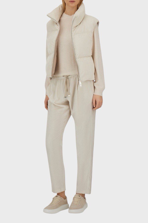 Pantaloni in velluto  con coulisse Herno Donna