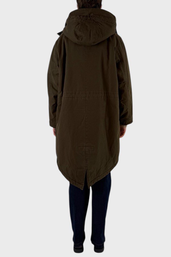 Cappotto con cappuccio verde militare 4