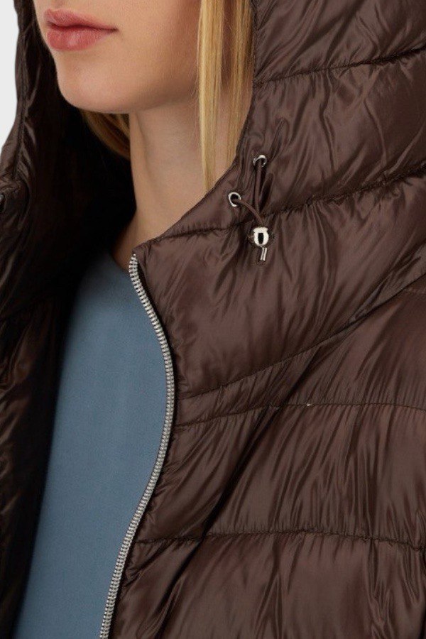 Giacca con cappuccio in Nylon marrone  2