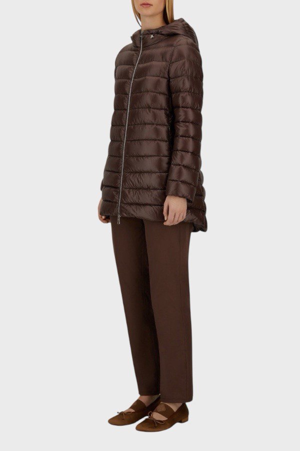 Giacca con cappuccio in Nylon marrone 3