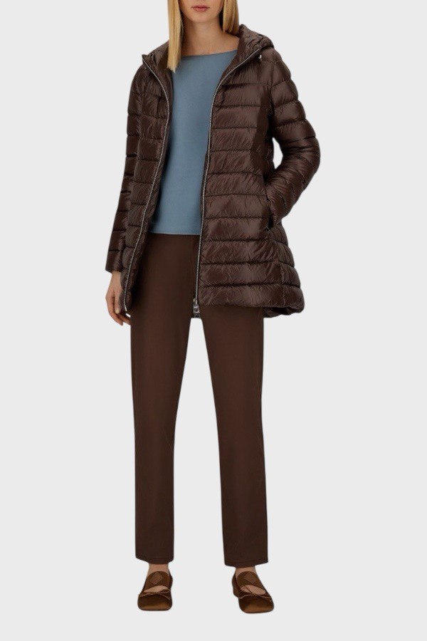 Giacca con cappuccio in Nylon marrone