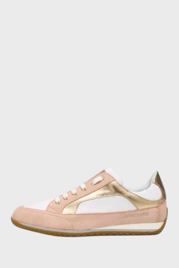 Sneakers in pelle e tessuto