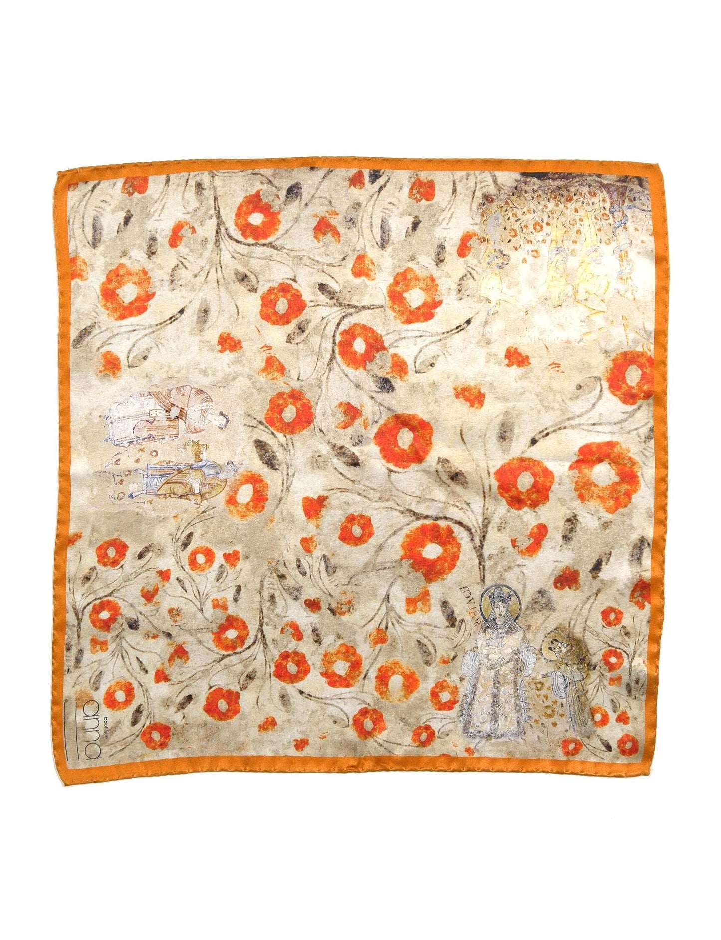 Foulard Fiori e Santi in seta artigianale