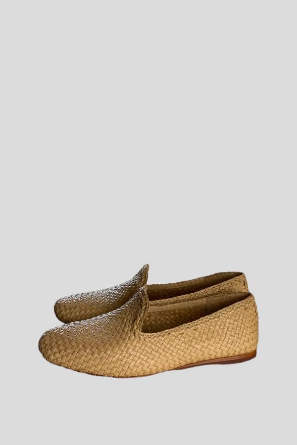 mocassini in pelle color naturale