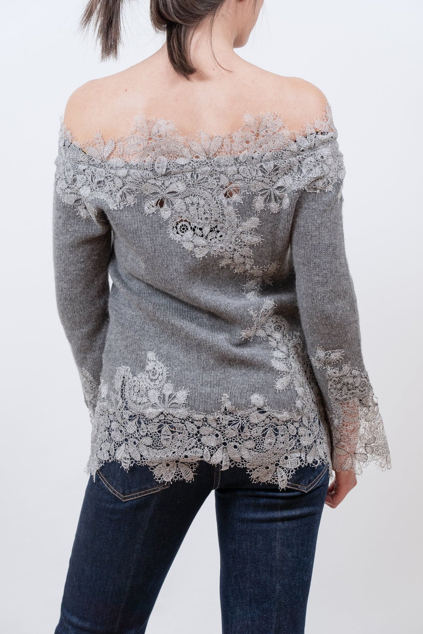 Ermanno Scervino Maglia in Cashmere con Pizzo