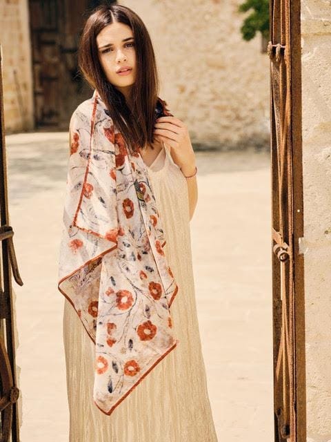 Foulard Fiori e Santi in seta quadrato