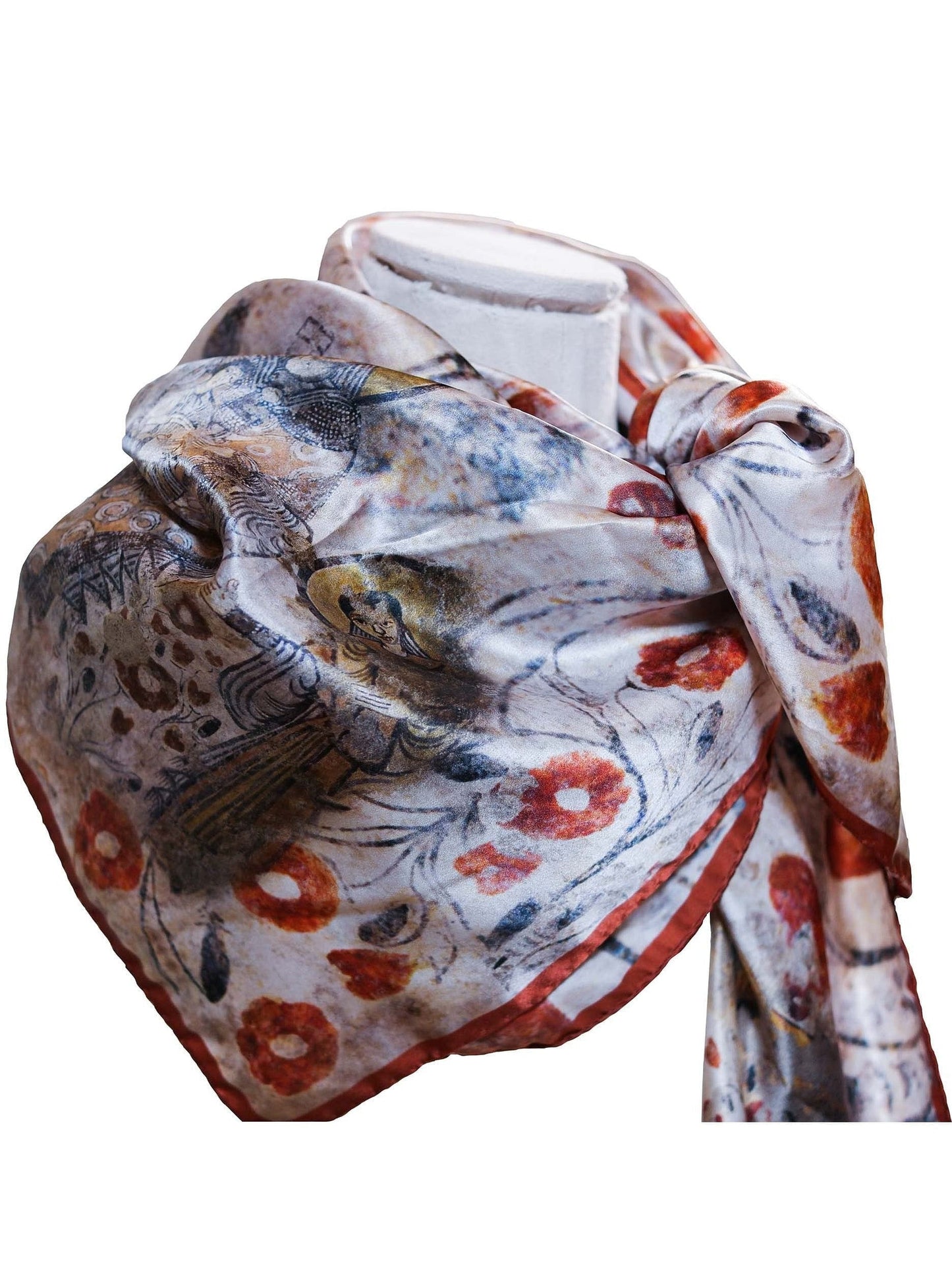 Foulard Fiori e Santi in seta quadrato