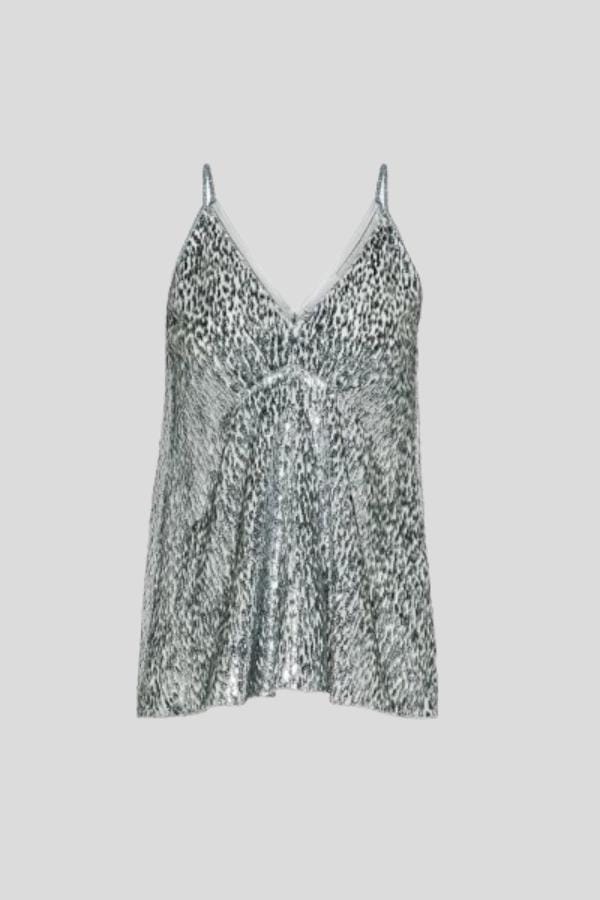 Top elegante in velluto e lurex