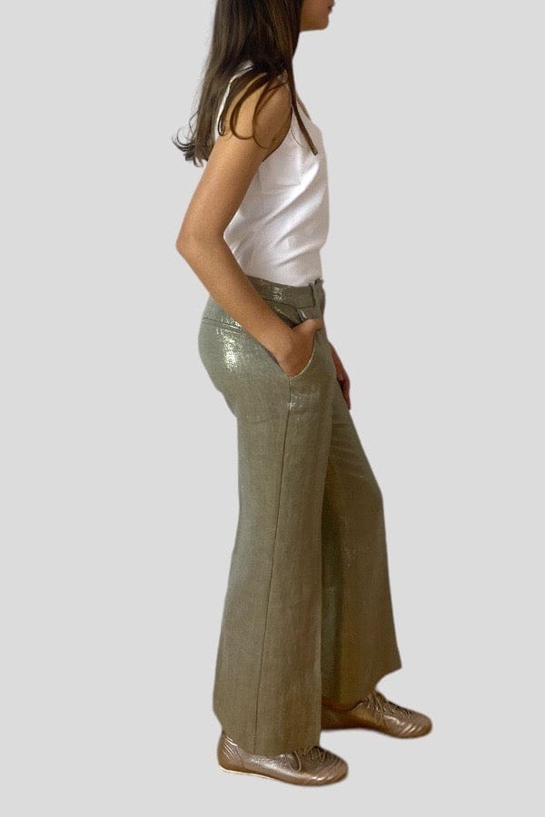 Pantalone Kiltie in lino argento