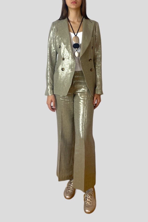 Pantalone Kiltie in lino argento