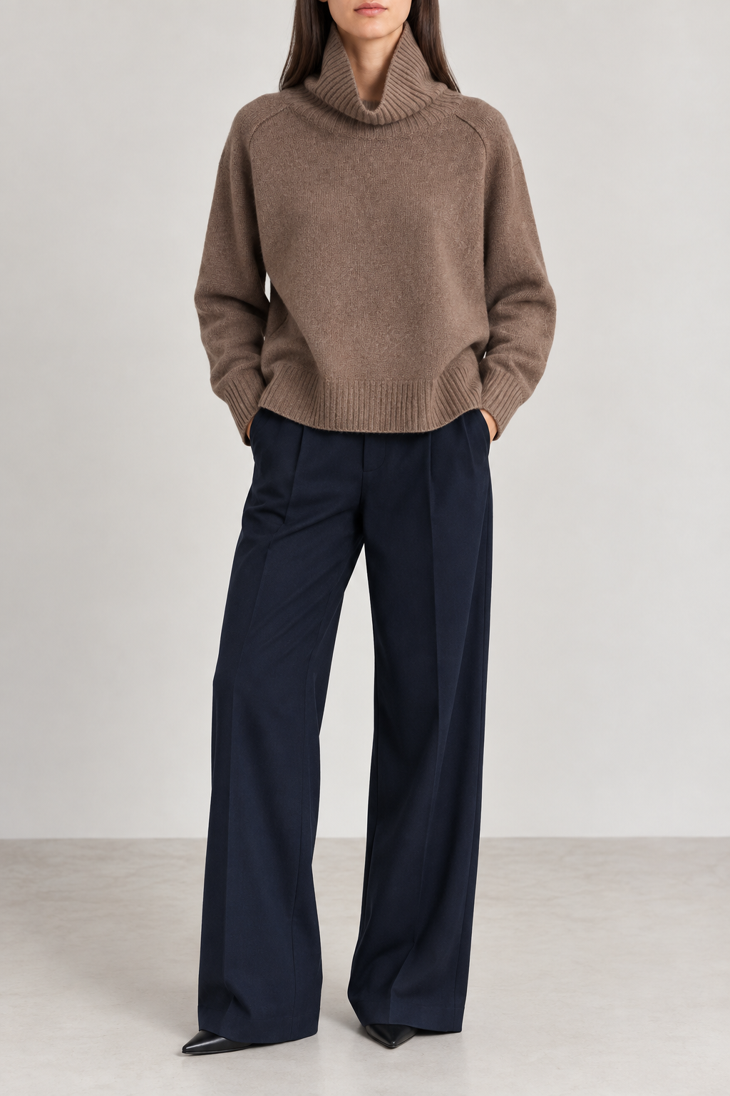 Maglia BE YOU Collo Alto Noisette
