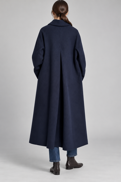 Cappotto Aspesi loden blu in lana - vista posteriore