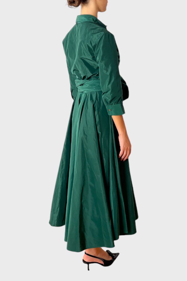 Vestito elegante lungo verde 1