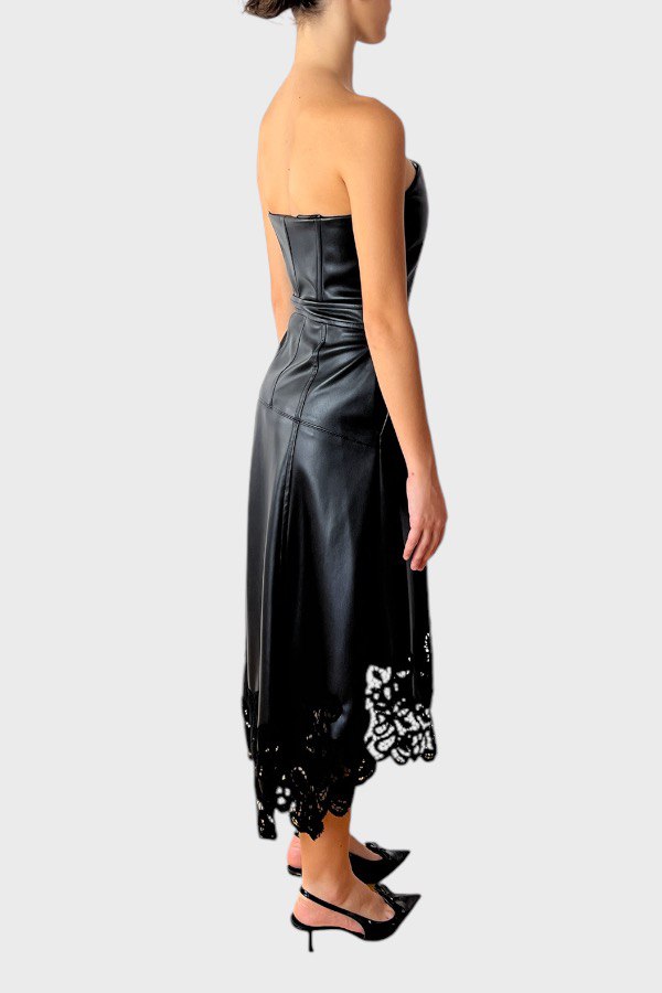 Abito midi nero con pizzo 1