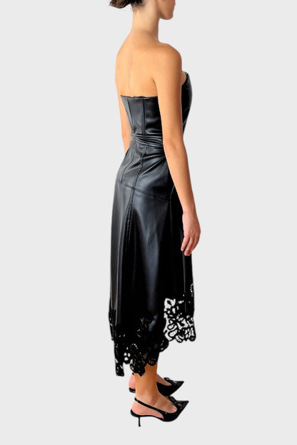Abito midi nero con pizzo 1