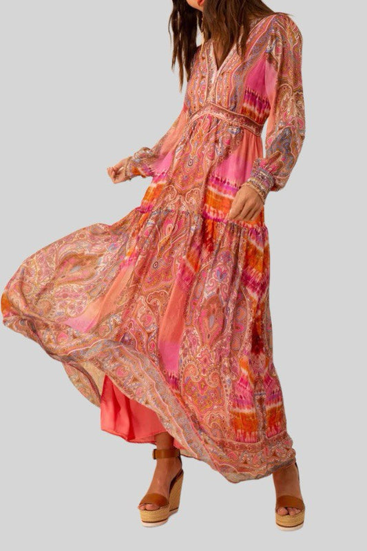 Abito lungo in chiffon