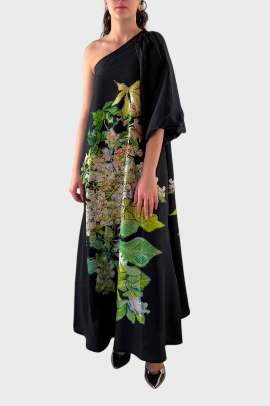 Abito lungo monospalla floreale psophia