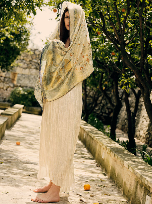 Foulard Eden in lurex artigianale