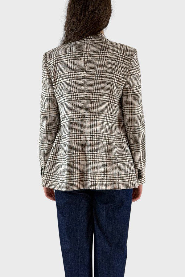 Giacca principe di Galles marrone panna2