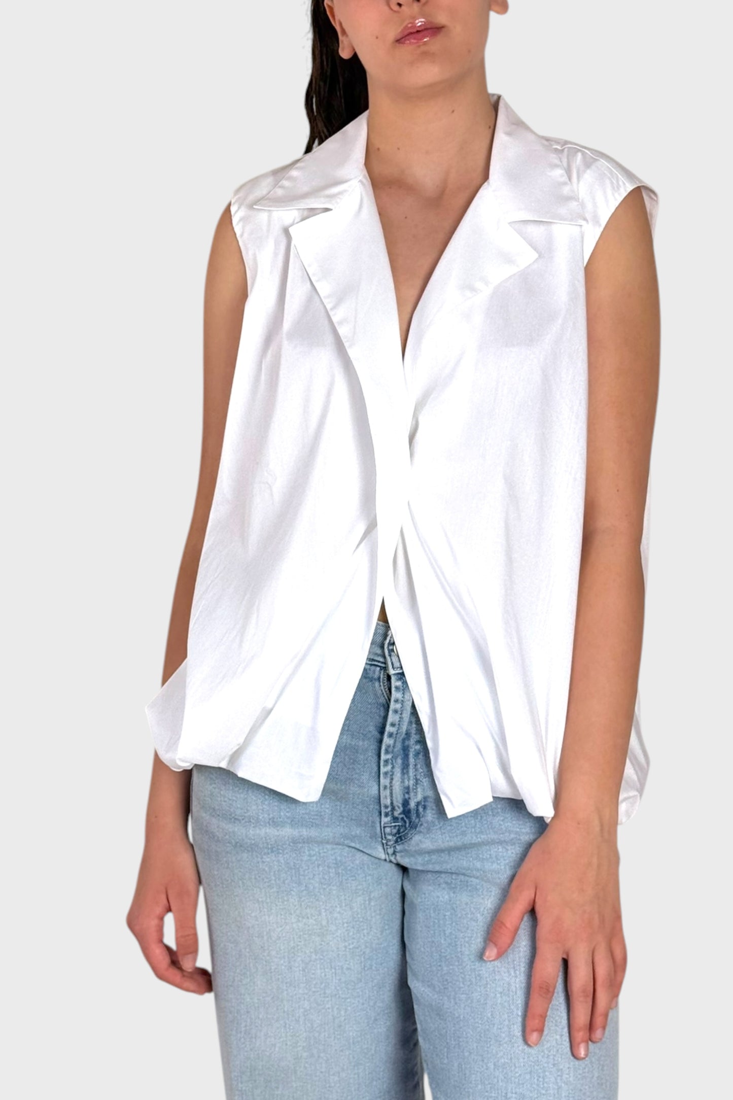 Blusa Smanicata Balloon Bianca