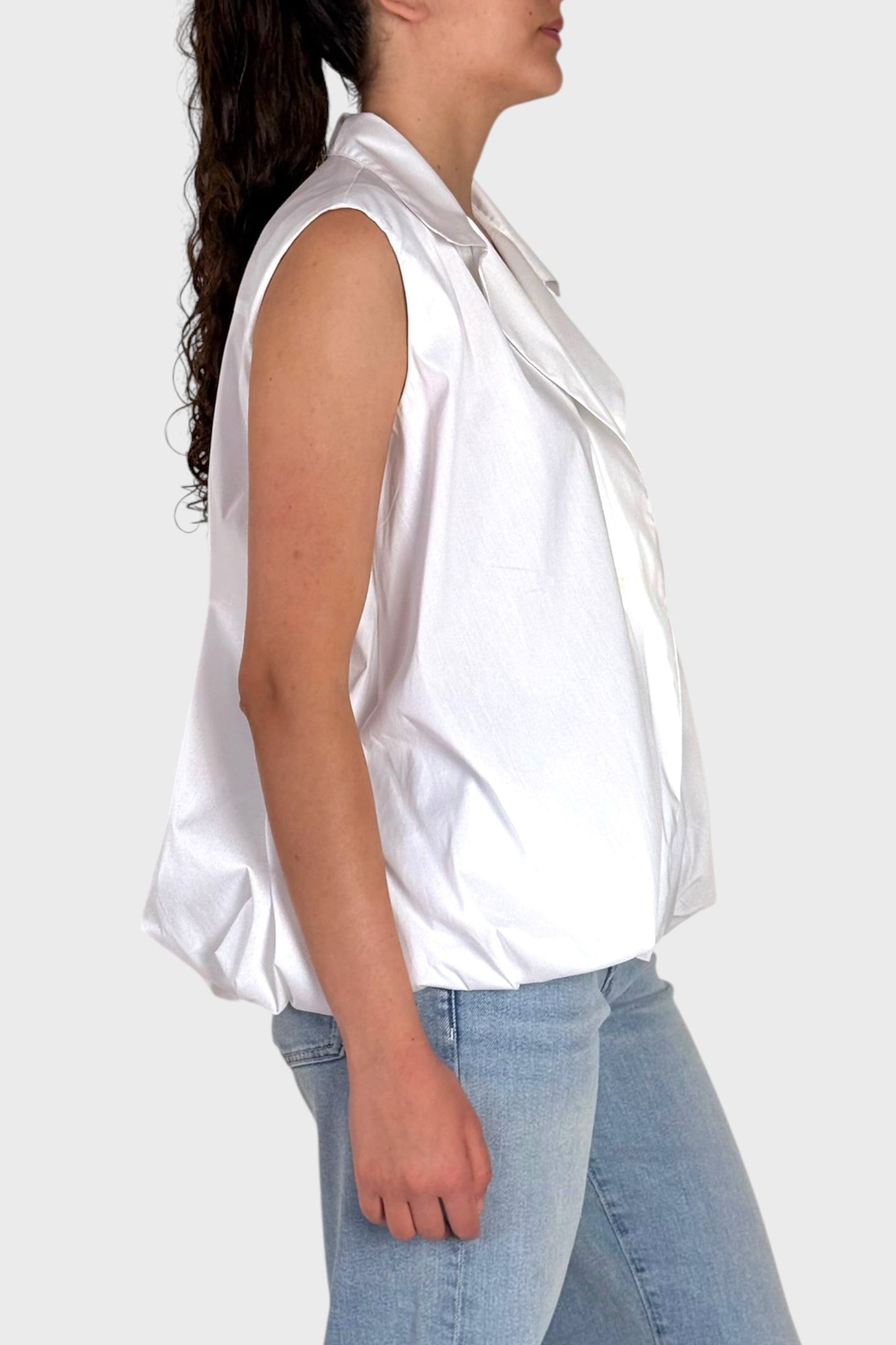 Blusa Smanicata Balloon Bianca