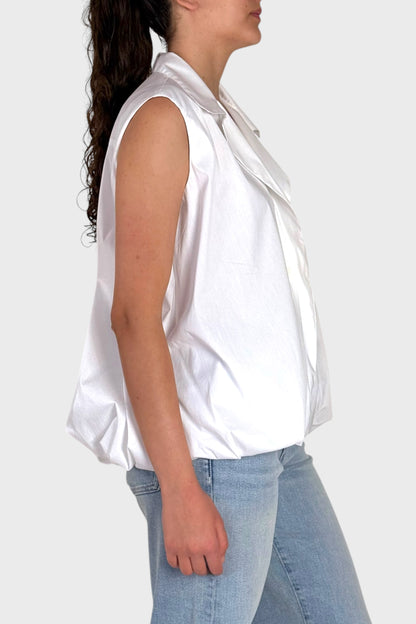 Blusa Smanicata Balloon Bianca