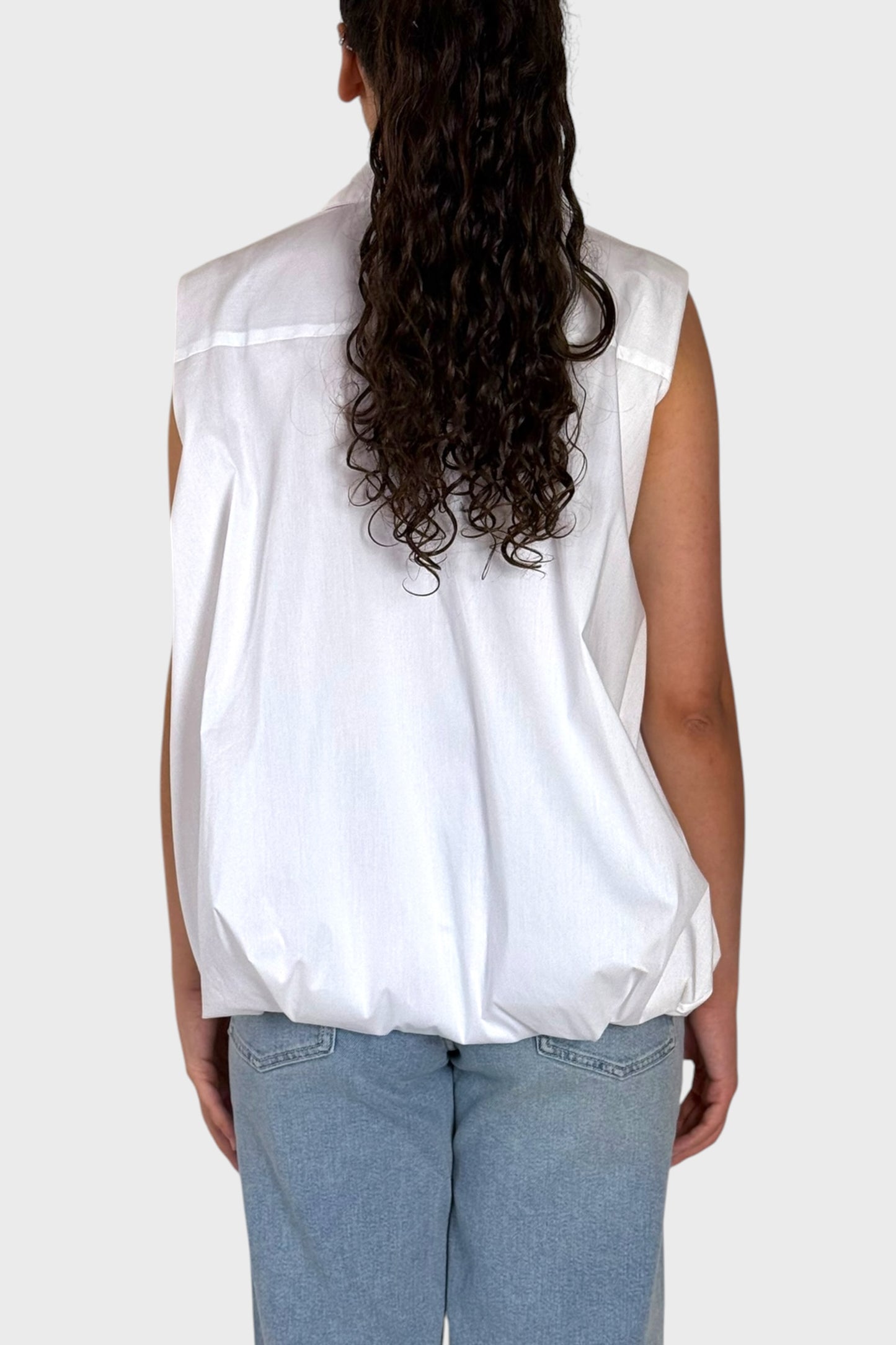 Blusa Smanicata Balloon Bianca